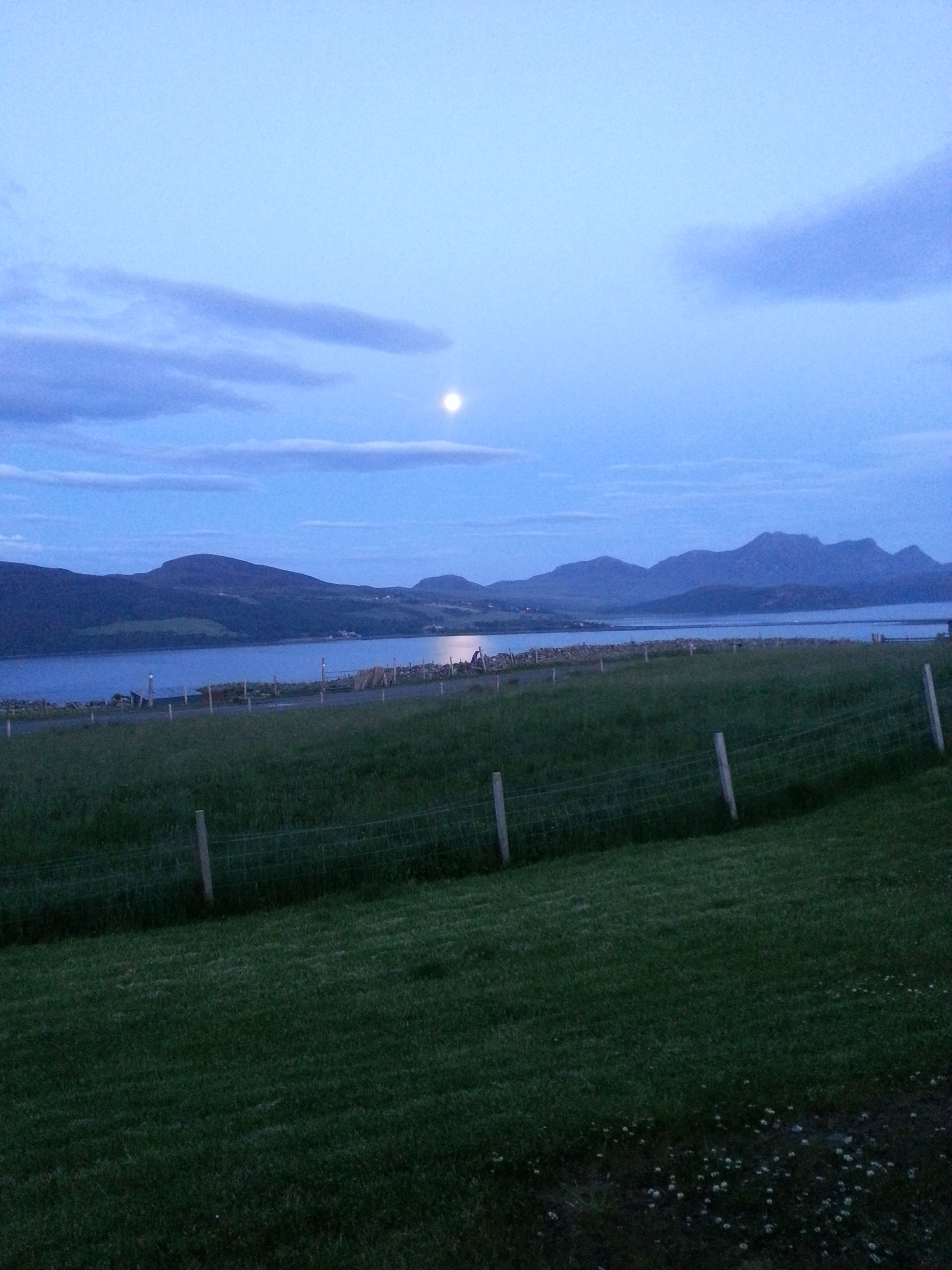 Moon over the Kyle of Tongue